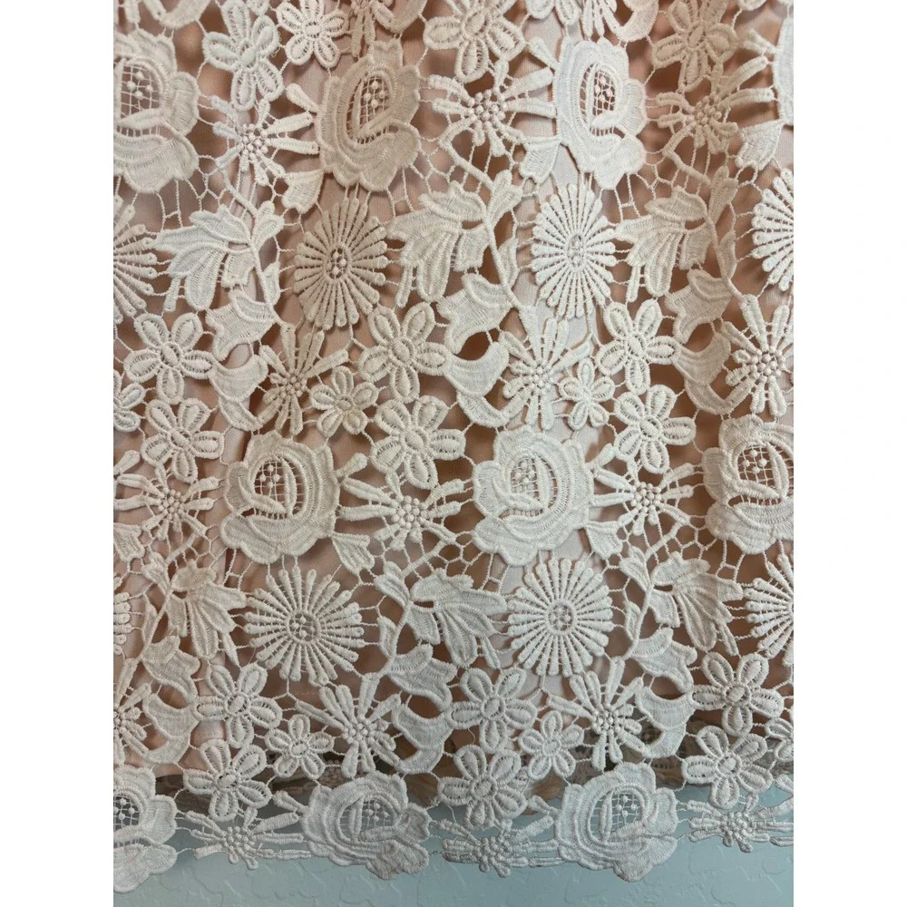 New Lulus Blush Pink Lace Halter Neck Fit Flare Mini Dress Size L 2035 - Picture 2 of 7
